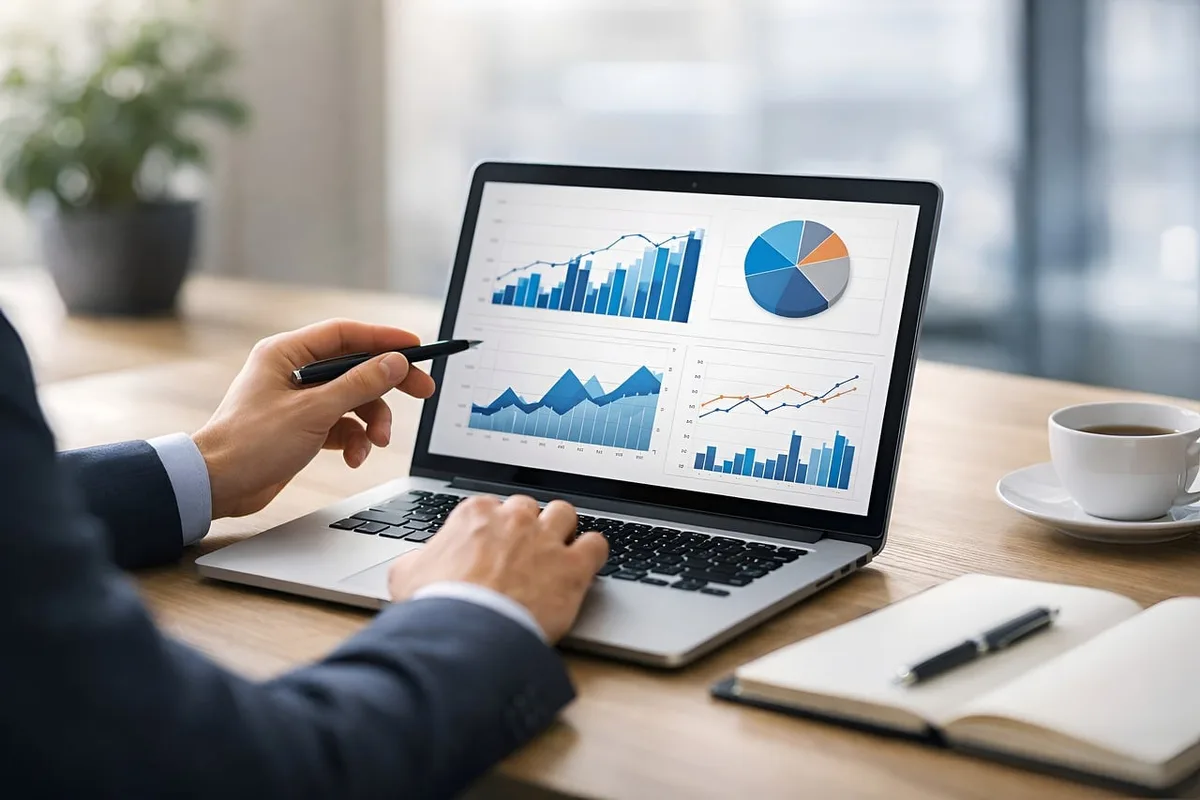 Tablette montrant un tableau de bord RH avec indicateurs